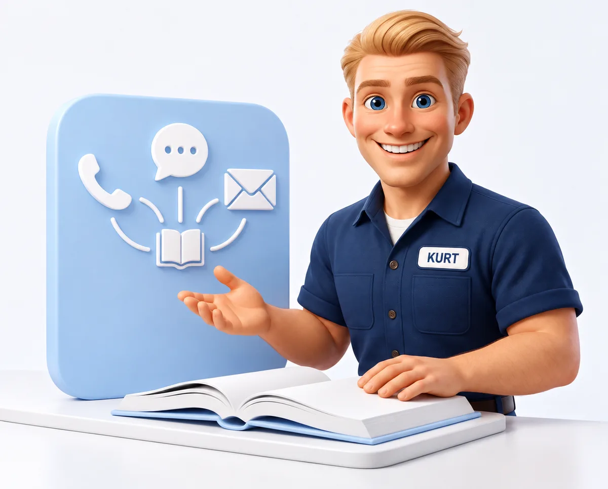 Kurt verbindet Betriebswissen mit Telefon, Chat und E-Mail in der gemeinsamen KI-Plattform.